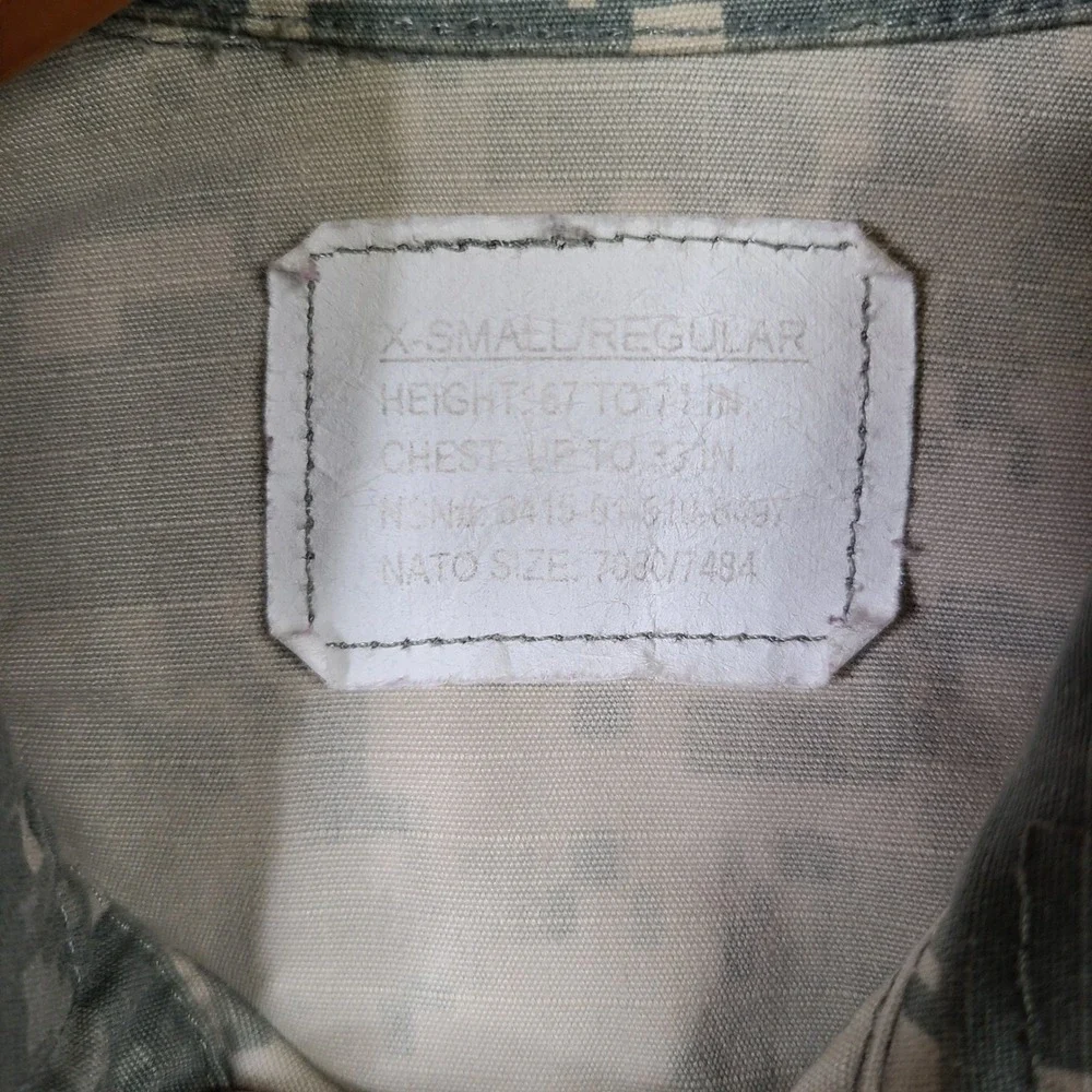 US Army ACU‎ Jacket Mens XS Regular Digital Camouflage Combat Uniform Full Zip
